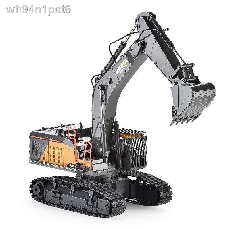 ◈ □Huina lớn điều khiển từ xa máy xúc hợp kim có thể sạc lại máy xúc kỹ thuật xe mô hình cậu bé máy móc đồ chơi