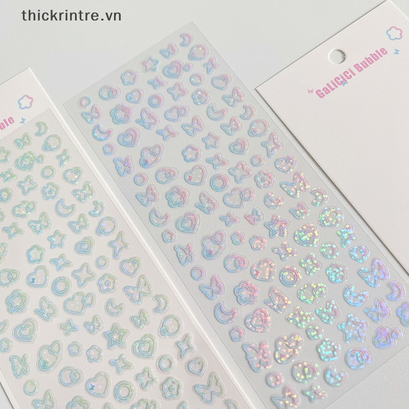 Miếng Dán Hình Trái Tim Màu gradient Trang Trí Sổ Tay diy
