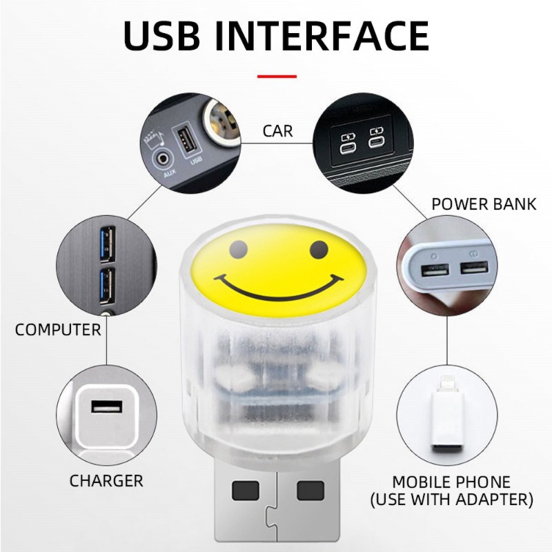 Đèn led usb mini Tự Động Trang Trí Nội Thất Xe Hơi