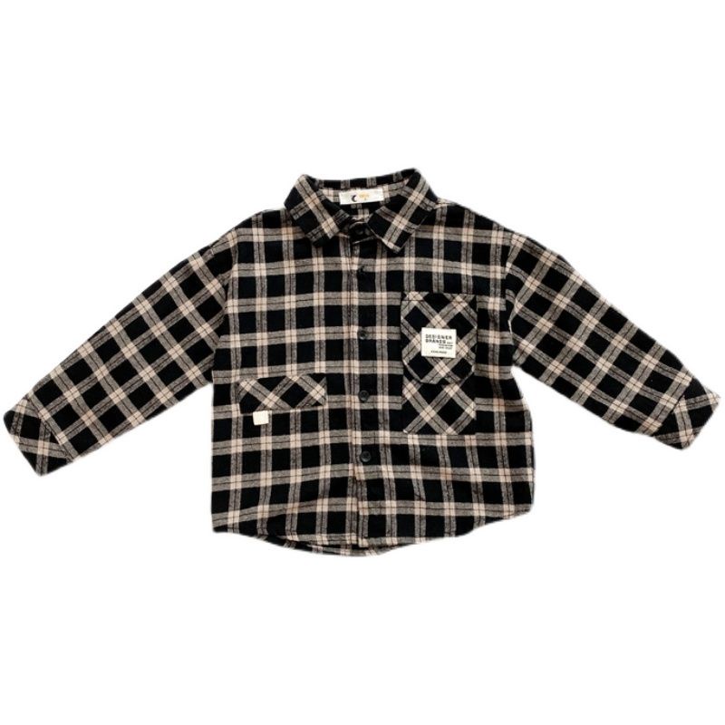 Áo Sơ Mi cotton Dáng Rộng Phong Cách Hàn Quốc Thời Trang Xuân Thu Cho Bé Trai