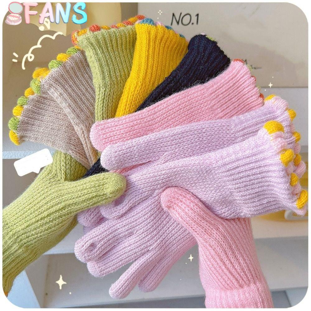 Găng Tay Dệt Kim Dày Dặn Giữ Ấm Có Thể Chạm Màn Hình Cảm Ứng Màu Sắc