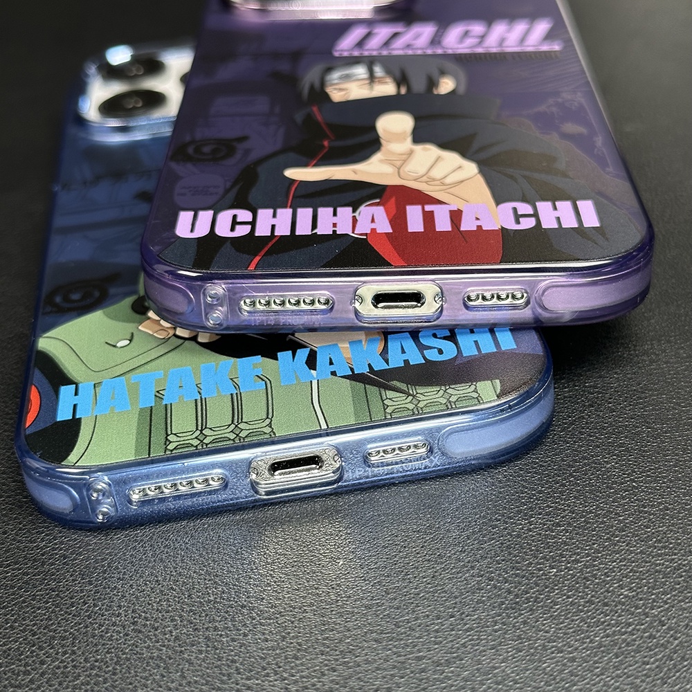 Ốp Điện Thoại Họa Tiết naruto kakashi itachi Màu Bạc Dành Cho iphone 15 14 pro max 13 12 pro max 11