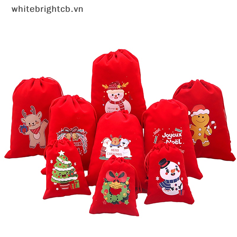 1 Túi Đựng Quà Giáng Sinh 2023 Bằng Nhung Kích Thước 15x20cm
