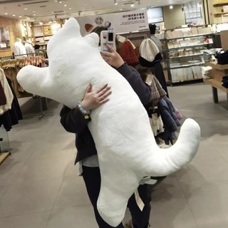 Gối ôm nhồi bông dài 100cm hình mèo trắng đáng yêu