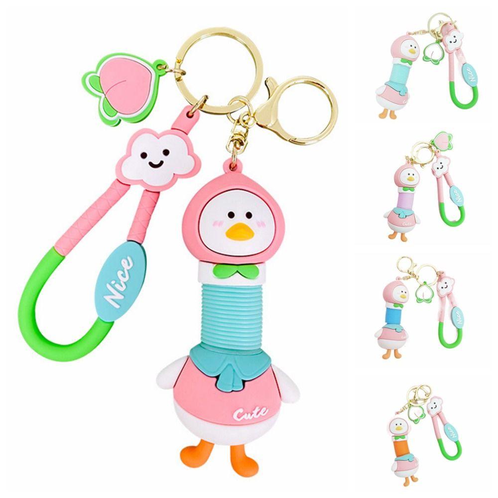 Norman Móc Chìa Khóa Hình Gà Đẻ Trứng Chiên Bằng Silicon Có Thể Rút Lại