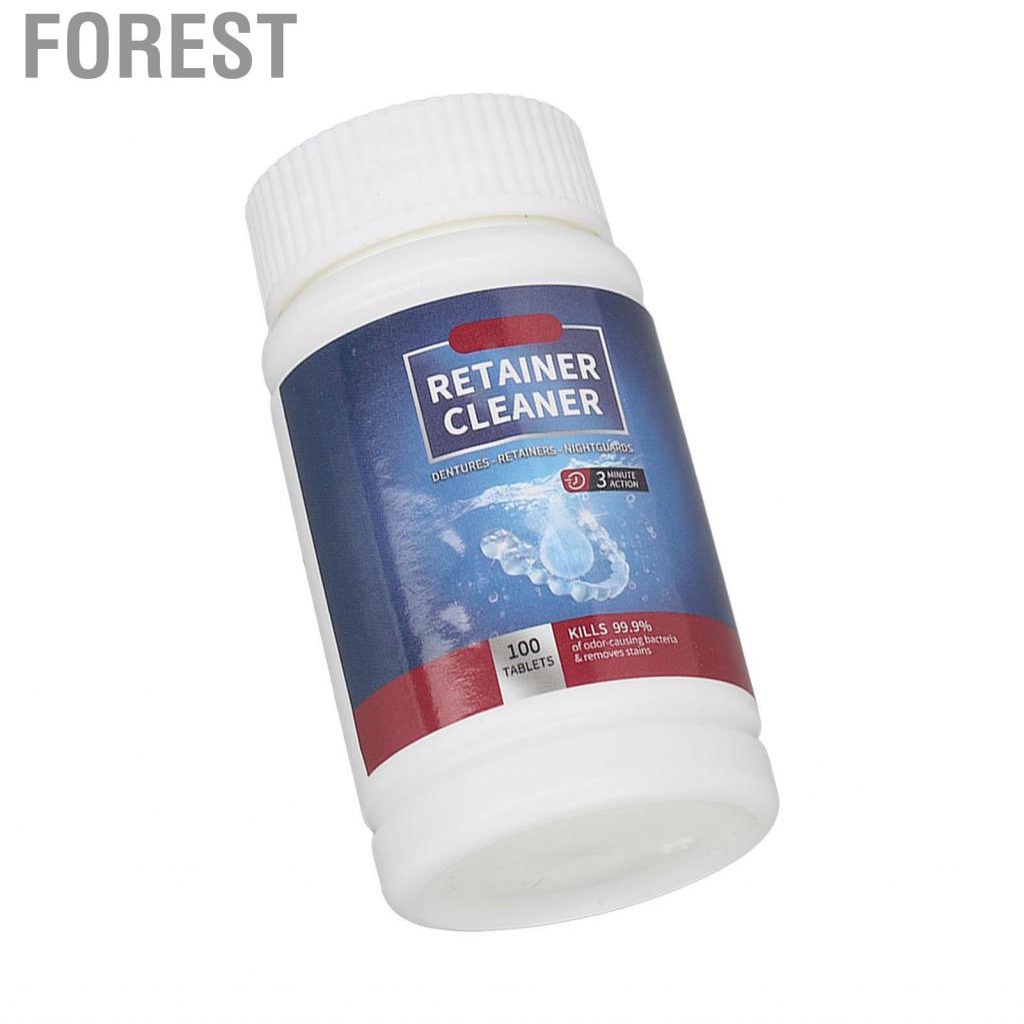 Forest 100PCS  Cleaning Tablets Removes Odor Oral Retainer Cleaner ECA