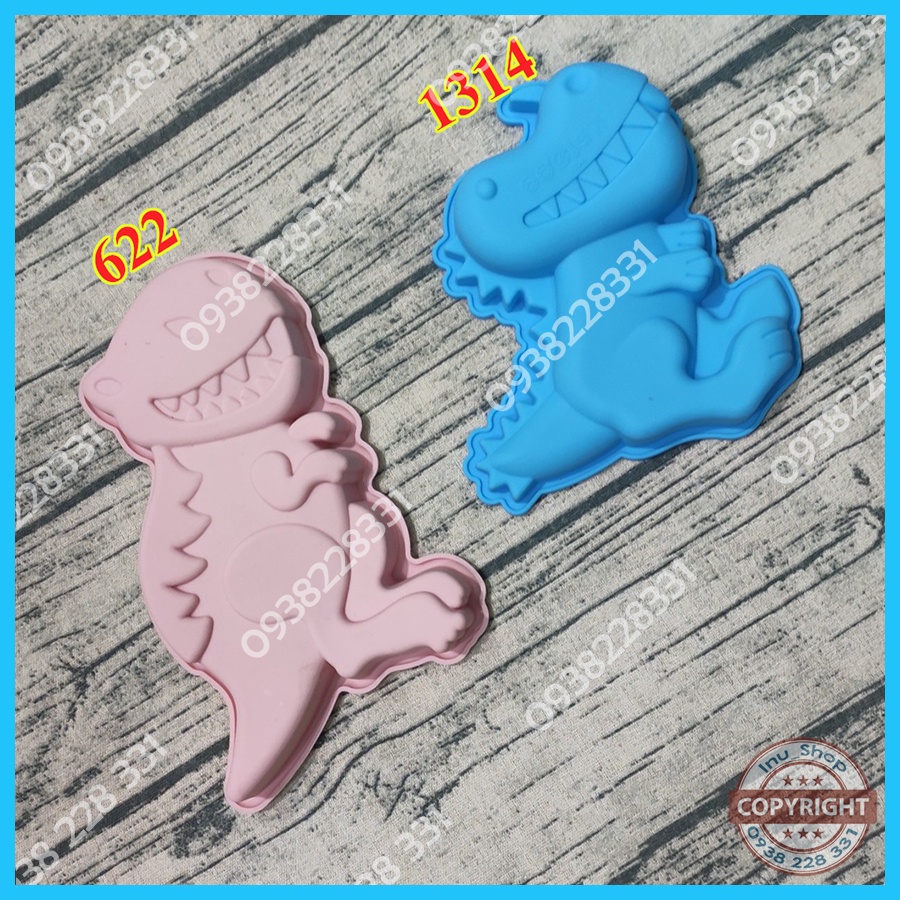 HCM - Khuôn silicon mẫu hình Khủng long Bạo chúa, Tê giác  nướng bánh, làm kẹo dẻo, đổ rau câu thạch, đổ tượng thạch cao