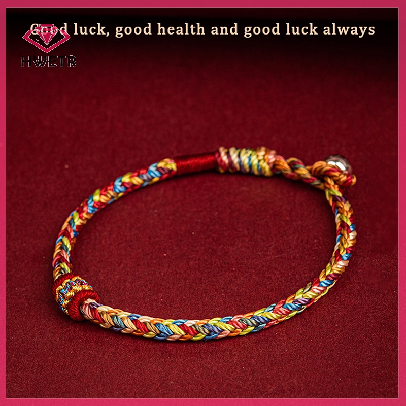 Vòng Tay Bện Dây Đỏ May Mắn Nhiều Màu Thời Trang Cho Nam Nữ Mới