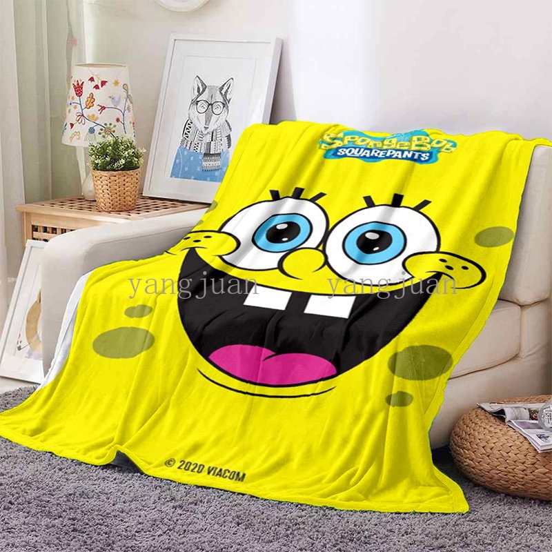 Chăn Bông Bọt Biển Mềm Mại Ấm Áp Hình spongebob Dễ Thương Cho sofa / Văn Phòng / Ngủ Trưa / Xe Hơi a11