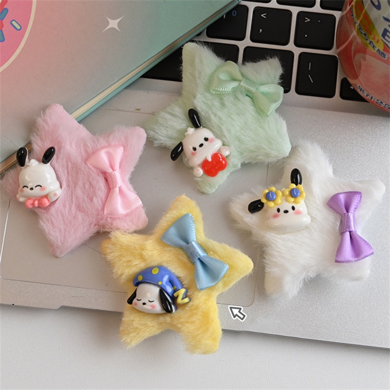 Sanrio Dây Cột Tóc Phủ Lông Họa Tiết melody my melody Dễ Thương Cho Nữ