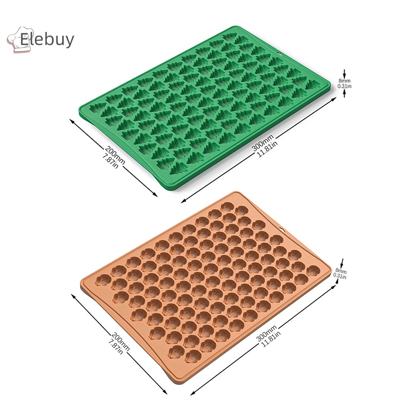 Bộ 100 Khuôn silicone Làm Bánh Kẹo Hình Cây Thông Giáng Sinh