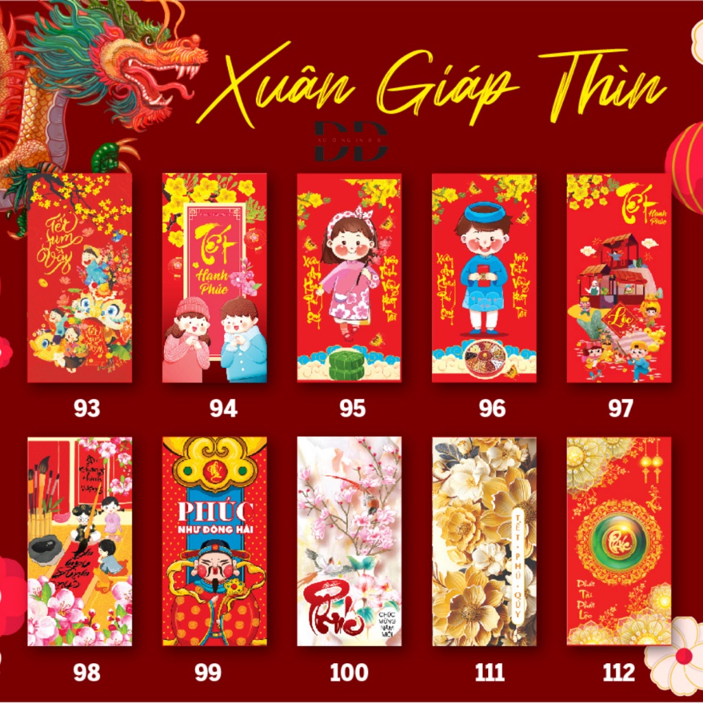 🧧 Combo 50 Lì Xì Truyền Thống Tết 2024 - Lì Xì Tân Niên 2024 Độc Đáo 🐉