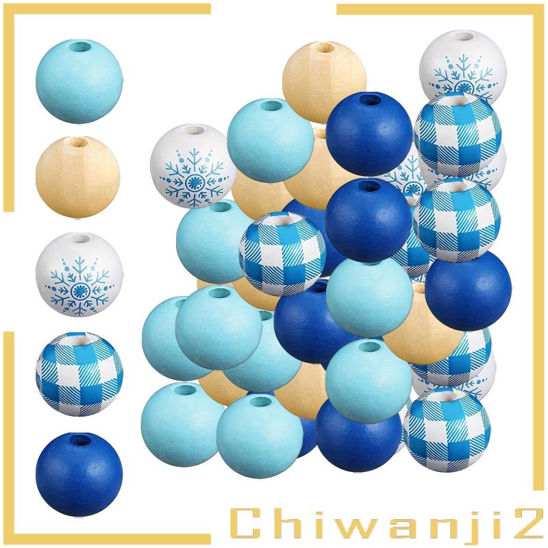 Bộ 50 Hạt Gỗ Tròn Trang Trí