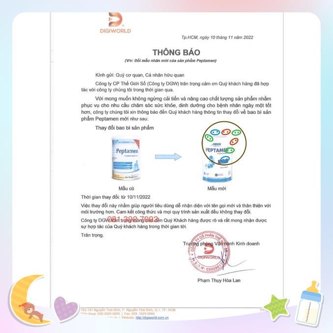 Sản phẩm dinh dưỡng y học Nestlé Peptamen 400g