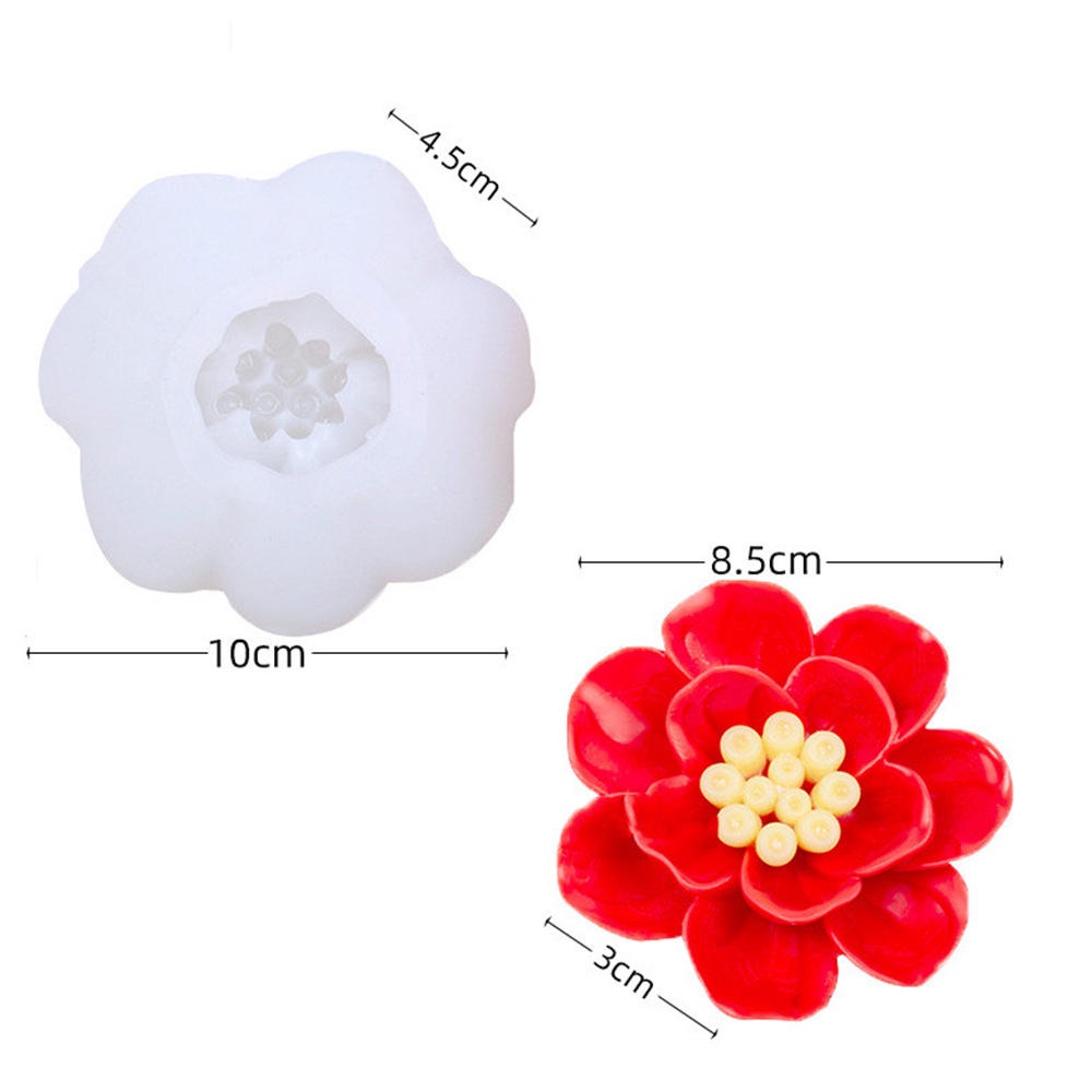 Khuôn silicone Làm Bánh / Sáp / Nến / Xà Phòng Hình Hoa Hồng / Hoa Mẫu Đơn 3d diy