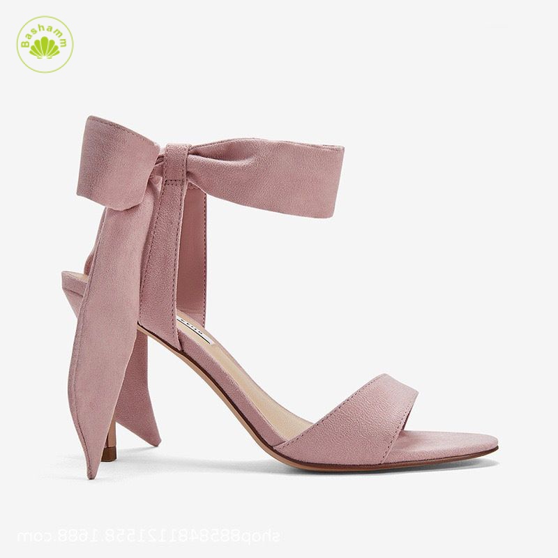 Bashamm Giày Sandal Cao Gót Cột Dây Màu Hồng Thời Trang Mùa Hè 2023