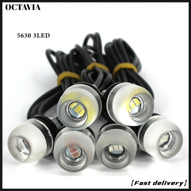 At Đèn led Mắt Đại Bàng 18mm 12v Ánh Sáng Đen Chống Thấm Nước Gắn Biển Số Xe Hơi