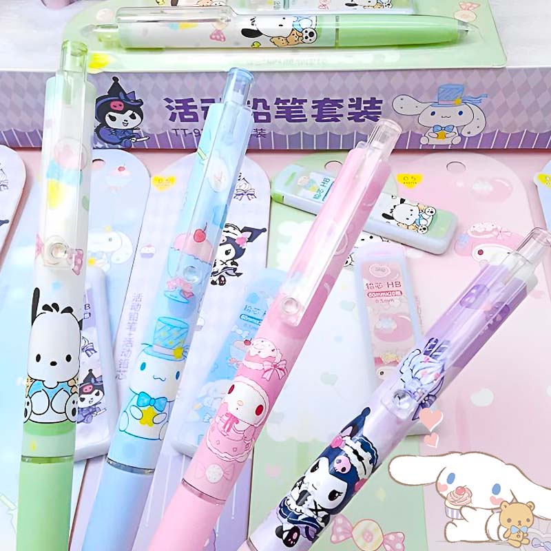 SANRIO Dễ Thương Bộ Bút Chì Ngòi 0.5mm Kèm Lõi Thay Thế Hình melody Đáng Yêu