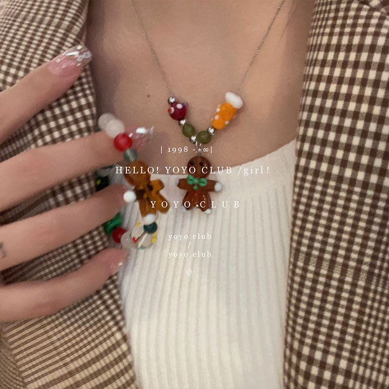 Vòng Tay Chuỗi Hạt Kiểu Hoạt Hình Bánh Mì Gừng Dễ Thương Thời Trang Cho Bạn Gái