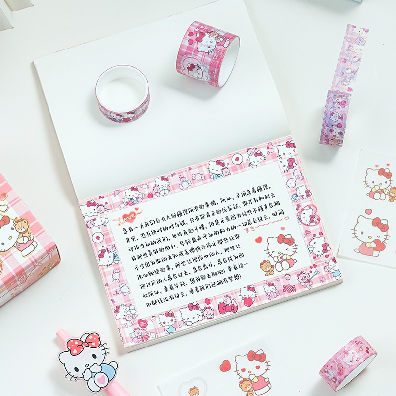 Hoạt Hình Cuộn Băng Dính washi Hình sanrio kuromi melody Dễ Thương Trang Trí Sổ Tay