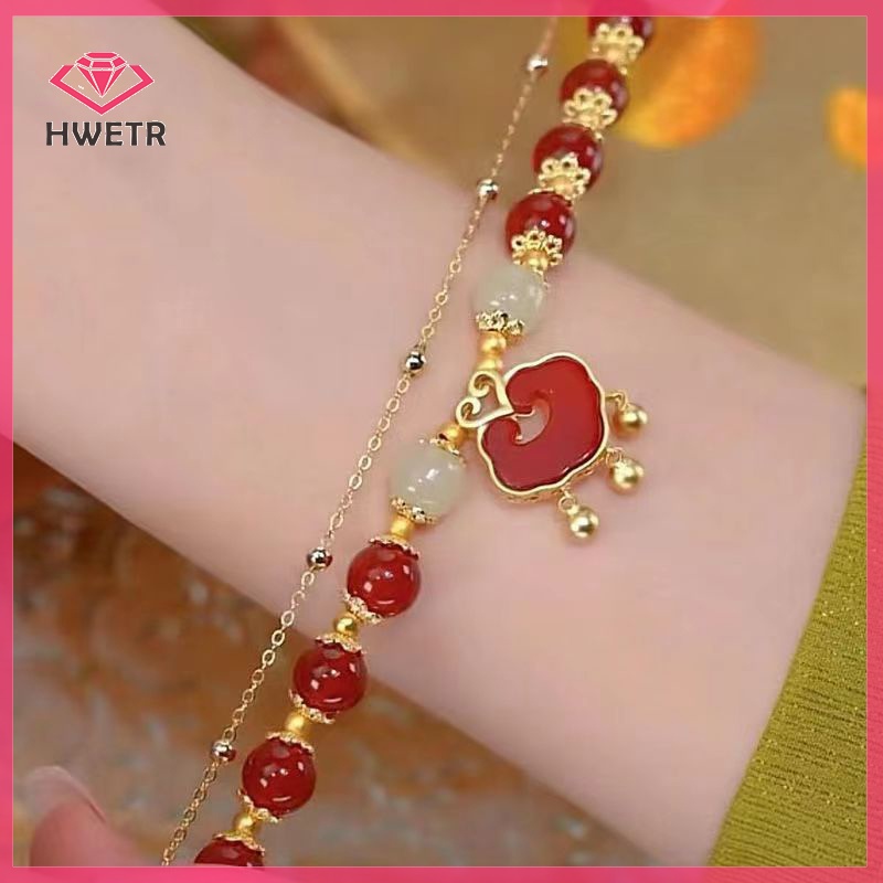 Vòng Tay Hai Lớp Xâu Hạt Phong Cách Trung Hoa Thời Trang Cho Nữ Mới