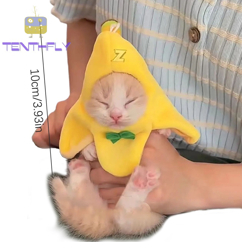 Mũ Lông Hóa Trang Quả Chuối Mèo Sáng Tạo Dễ Thương Dùng Làm Đạo Cụ Chụp Ảnh Cho Mèo Cưng