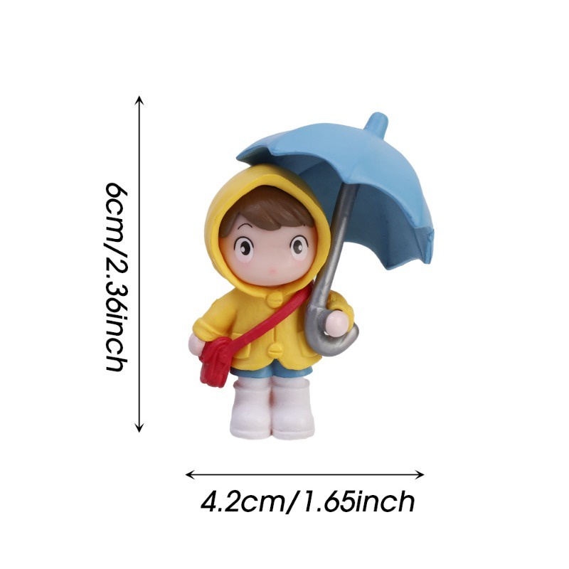 Phụ Kiện Trang Trí Bảng Điều Khiển Xe Hơi / Mô Hình Nhân Vật Hoạt Hình mini Nhân Vật Cô Gái Cầm Dù Để Bàn Trang Trí Tiểu Cảnh