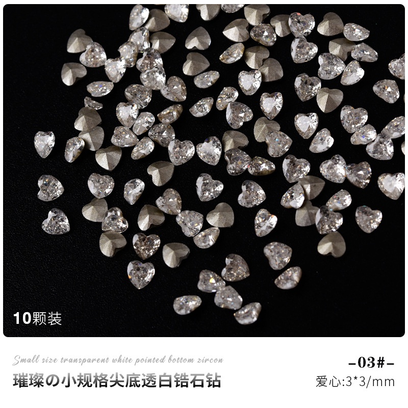 Túi 10 viên marquise siêu lấp lánh đáy nhọn nhiều hình dạng trang trí móng nghệ thuật