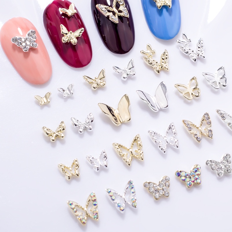 Set 10 Phụ Kiện Trang Trí Móng Tay Nghệ Thuật Bằng Hợp Kim