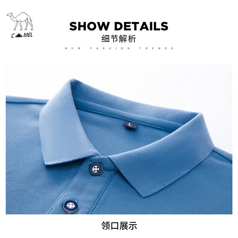 Áo polo cotton Tay Dài Dáng Rộng Thêu Họa Tiết Thời Trang Xuân Thu Mới Cho Nam