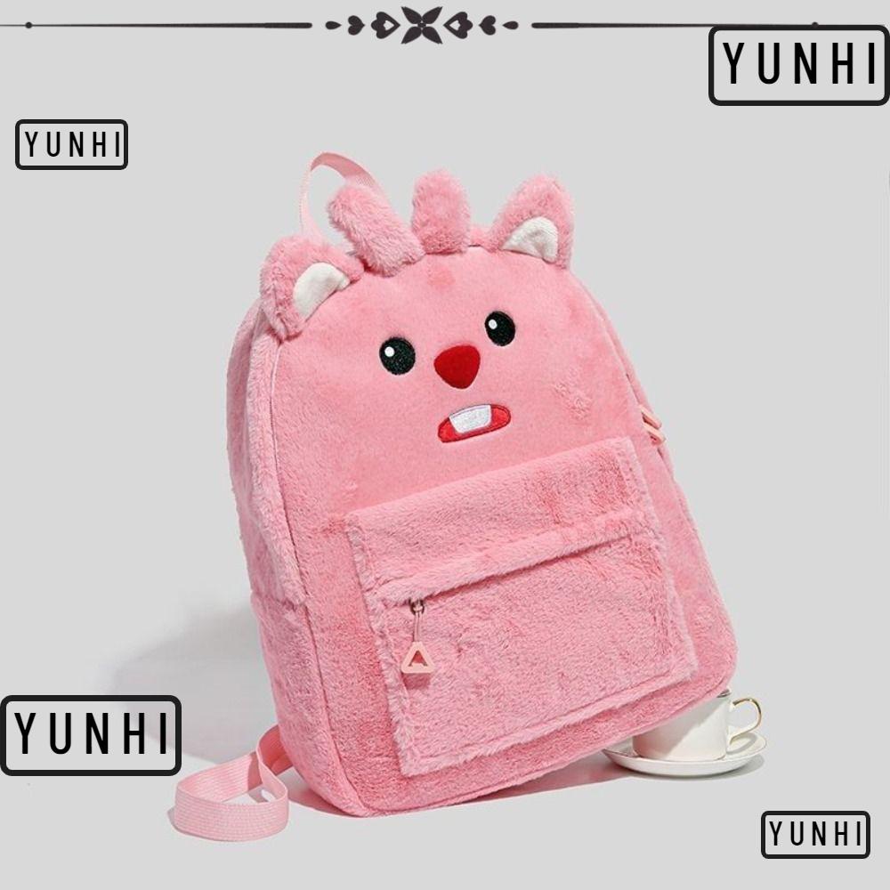 Yunhi Ba Lô Du Lịch Cỡ Lớn Siêu Nhẹ Phối Lông Dễ Thương Cho Nữ