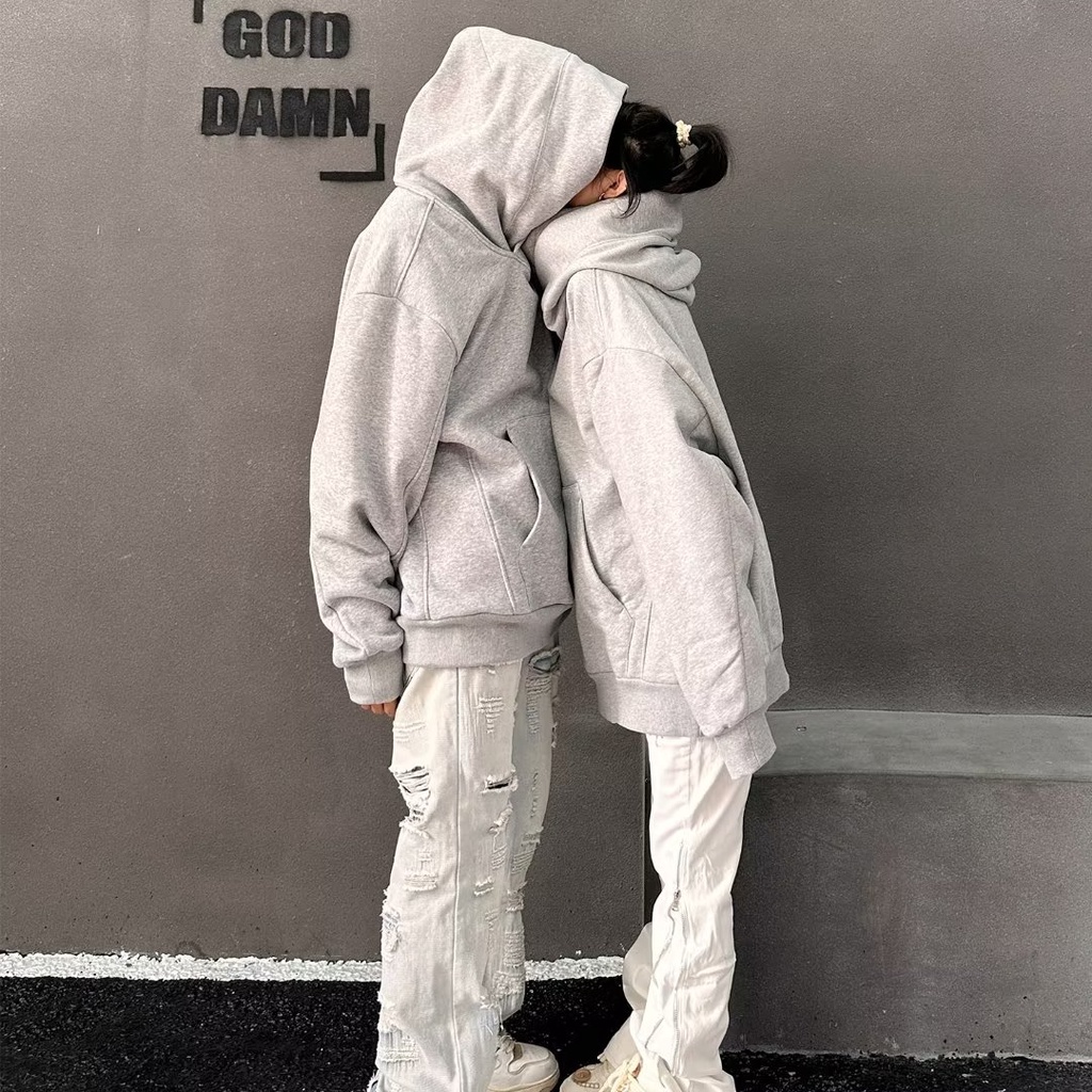 Áo Hoodie Hai Lớp Form Rộng Phong Cách Đường Phố Mỹ Cá Tính Dành Cho Nam Nữ Áo Hoodie Nam Áo Khoác Đôi Nam Nữ