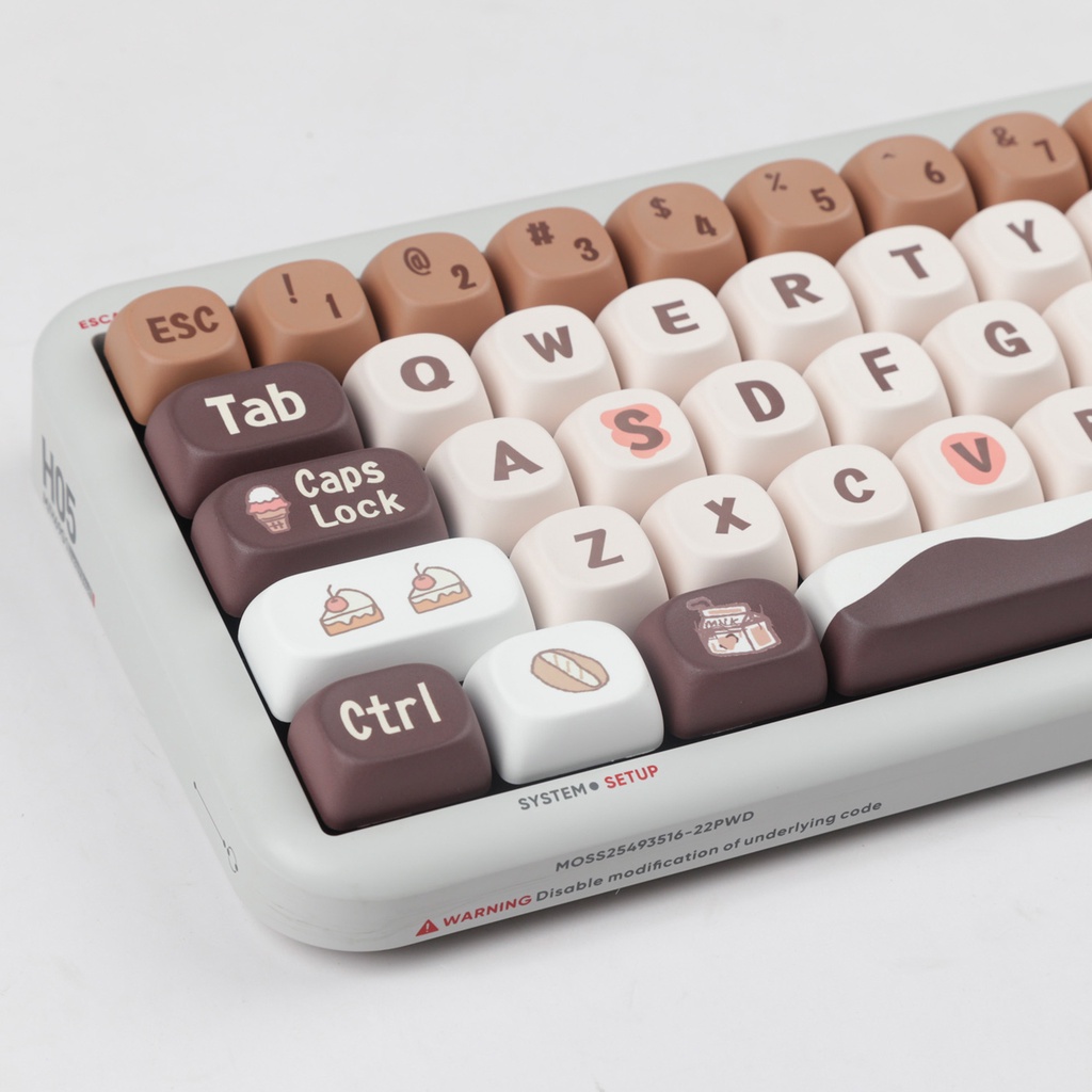 Chocolate Coffee Keycaps MOA Profile Hoạt Hình PBT DYE SUB Bàn Phím Cơ Keycap