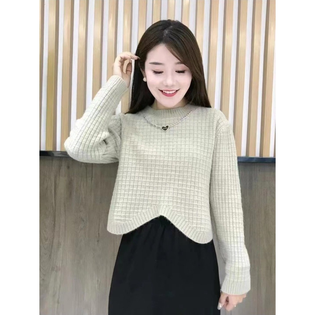 Áo sweater Tay Dài Thiết Kế Viền Kim Loại Gợn Sóng Phong Cách Mới Mùa Thu tiktok Bán Chạy 2023 pwpc