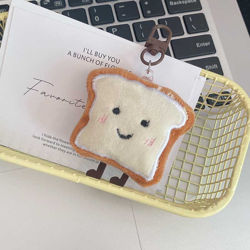 Móc Khóa Hình Bánh Mì Nhồi Bông Dễ Thương