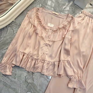 SP180 Set Pijama lụa Quảng Châu cao cấp hoạ tiết sang xịn