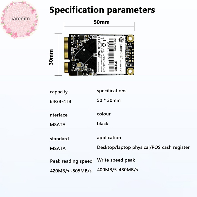 Ổ Cứng Di Động msata ssd 64gb 128gb 512gb Cho Máy Tính laptop vn