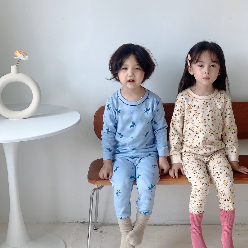 Homibear / / Bộ Đồ Ngủ cotton Nguyên Chất Dáng Dài Thời Trang Mùa Thu Cho Bé Trai Và Bé Gái