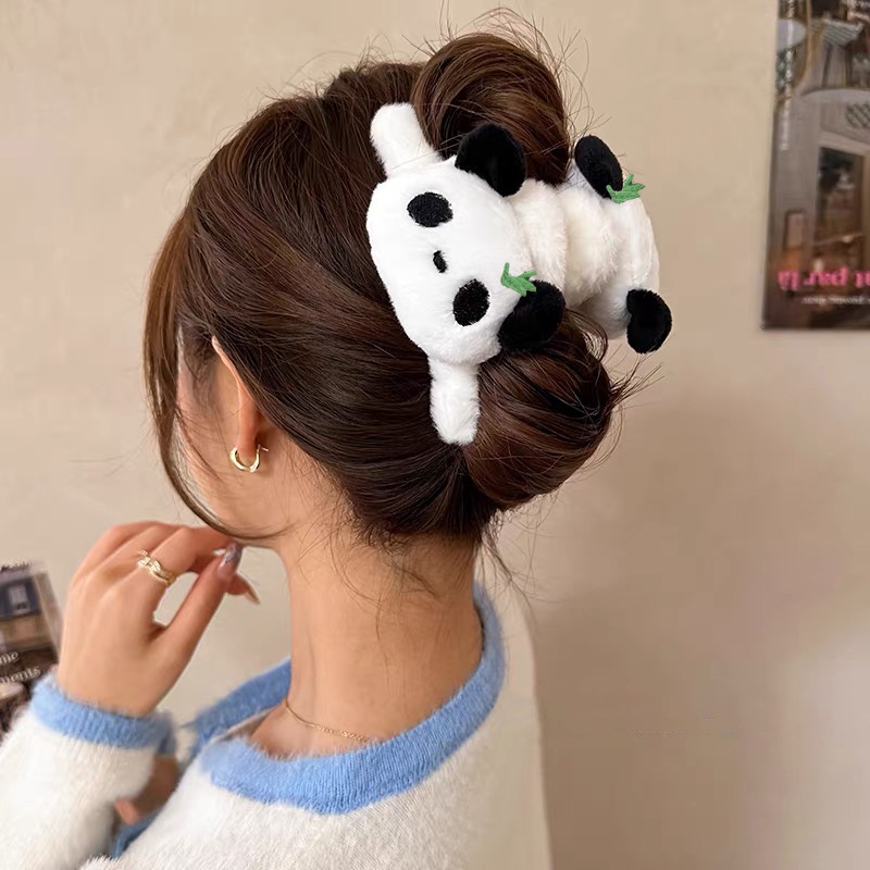 Haimeikang Mới Kẹp Tóc Hình Gấu Trúc Bằng Nhựa Dễ Thương Cho Nữ