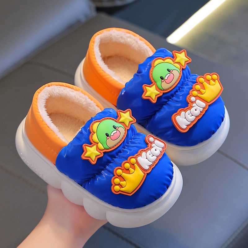 Dép cotton Lót Lông Cừu Giữ Ấm Chống Thấm Nước Cho Bé