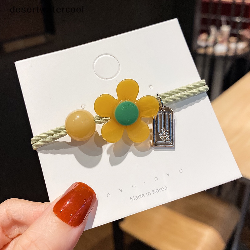 Dây Buộc Tóc Co Giãn Đính Hạt Và Hoa Màu Sắc Ngọt Ngào Phong Cách Nhật Bản Cho Nữ