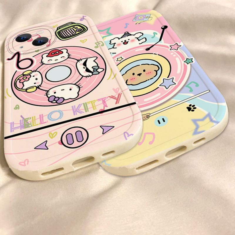 Ốp Điện Thoại silicone In Hình Mèo Âm Nhạc Cho iphone 7 7plus 8 8plus xs xr 11 12 13 14 pro plus promax