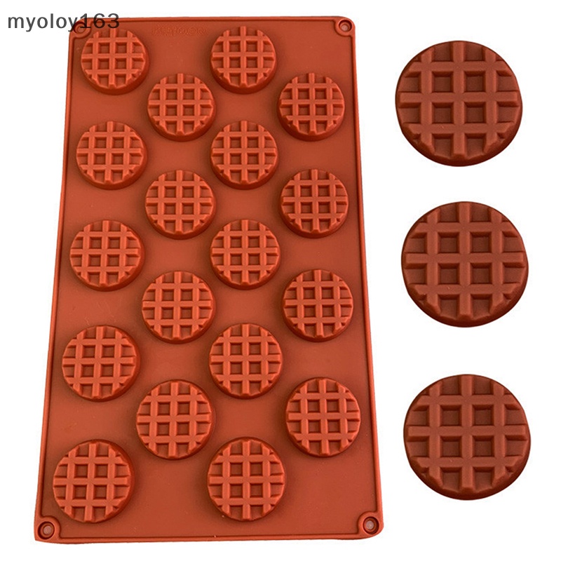 Myoloy Waffle Khuôn Silicon DIY Tròn Waffle Dụng Cụ Làm Khuôn Socola Thực Tế TH