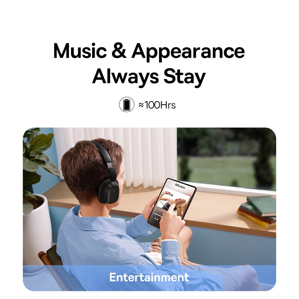 Tai Nghe Không Dây Baseus Bowie H1i | Tai Nghe Bluetooth Chụp Tai Đa Năng Giúp Giảm Tiếng Ồn