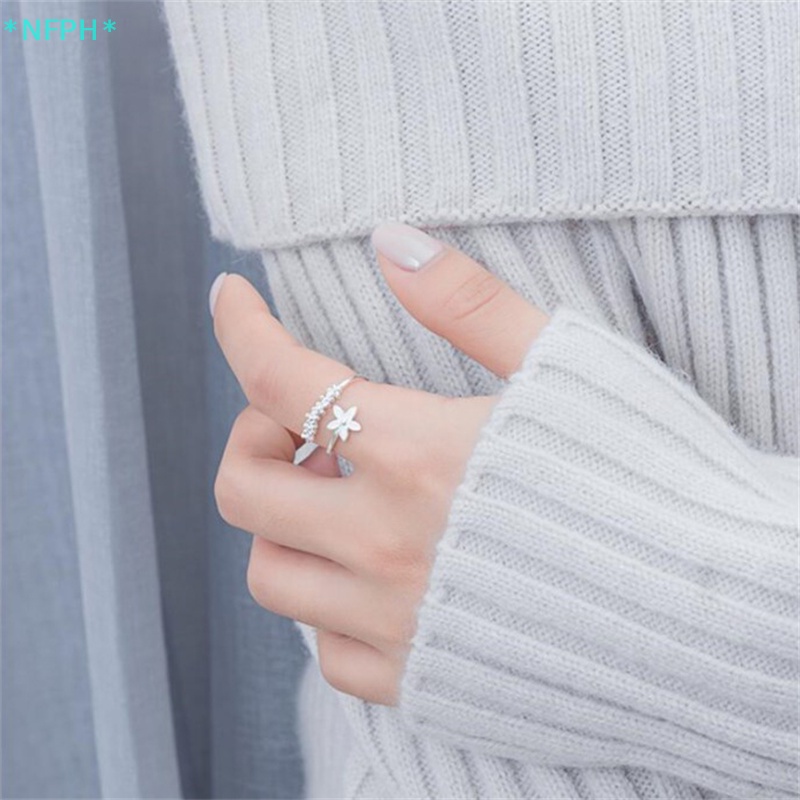 Nfph > Nhẫn Hở Resin Hình Hoa Màu Bạc Cá Tính Thời Trang Hàn Quốc Làm Quà Tặng Cho Nữ Mới