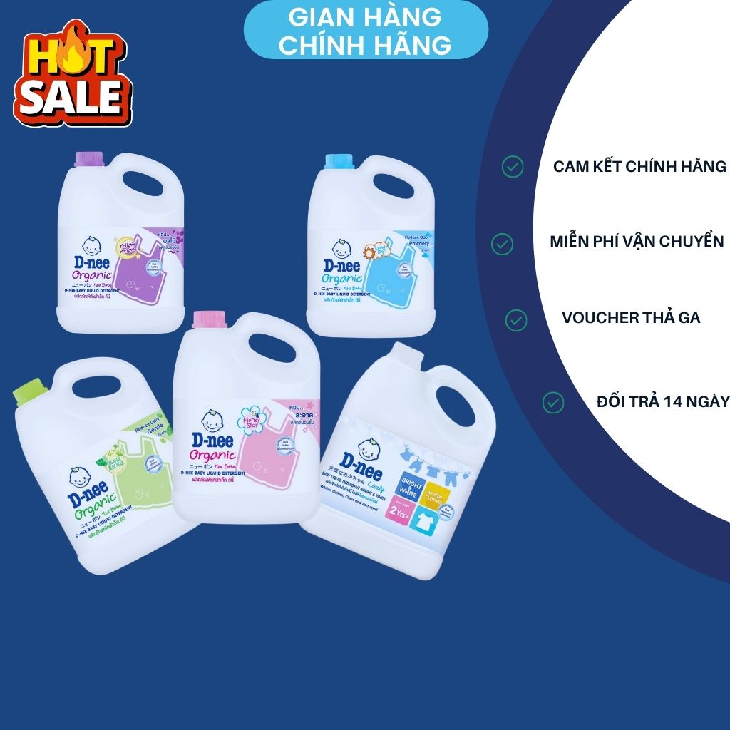 Nước giặt quần áo em bé Dnee 3000ml