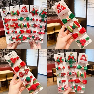 Set 5 Kẹp Tóc Hình Nón Giáng Sinh Dễ Thương