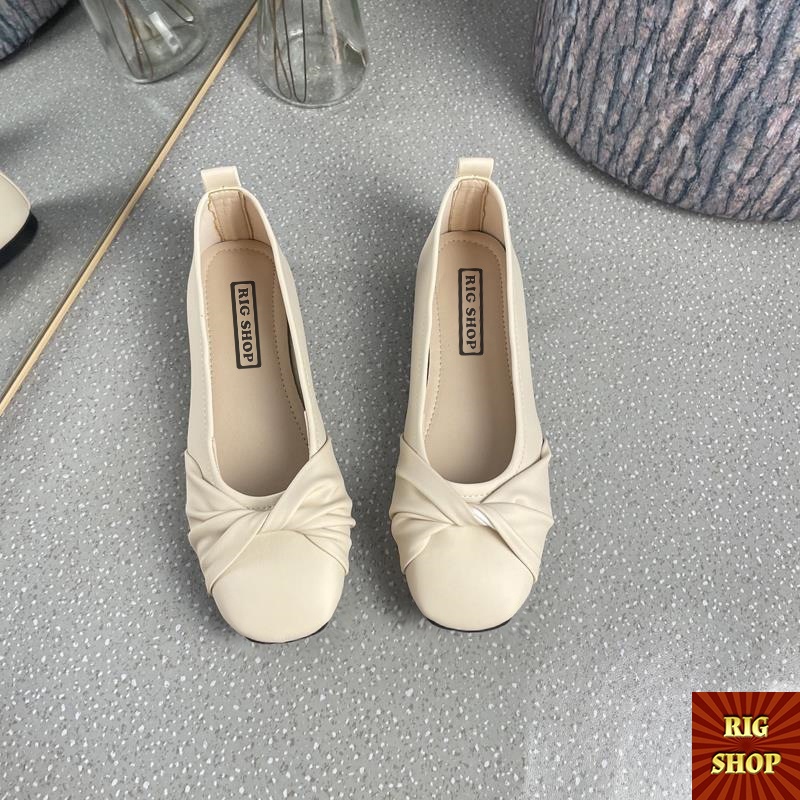 GIÀY BÚP BÊ XOẮN NƠ MŨI VUÔNG SIÊU XINH - C20