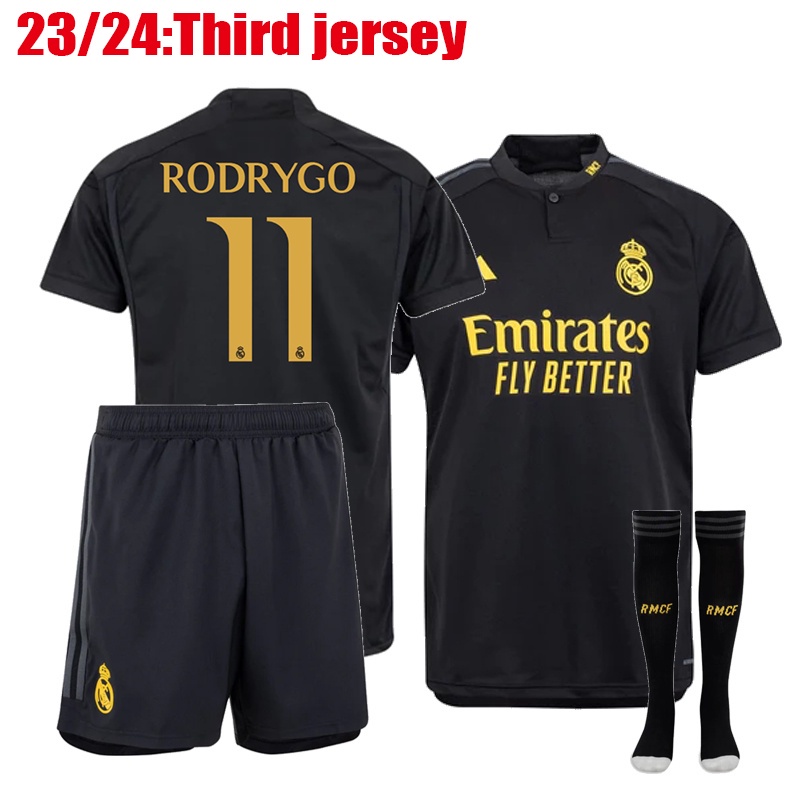 Bộ Quần Áo Bóng Đá jersey bellingham vini jr. 23-24 r mad Cho Nam  2023 / 2024