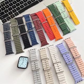 Dây Đeo Đồng Hồ Bằng silicone 49mm 45mm 44mm 40mm 41mm 42mm 38mm Cho i-watch ultra series 8 7 6 5 4 3 se